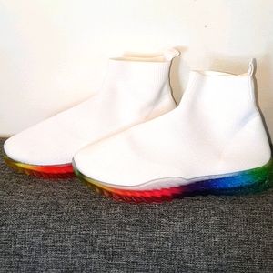 Rainbow sock style sneakers